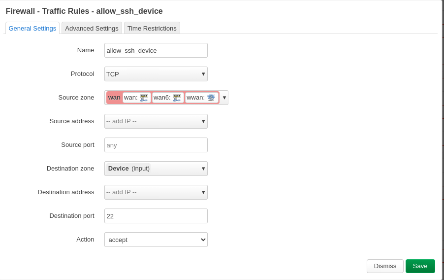 openwrt-firewall-allow-ssh-device