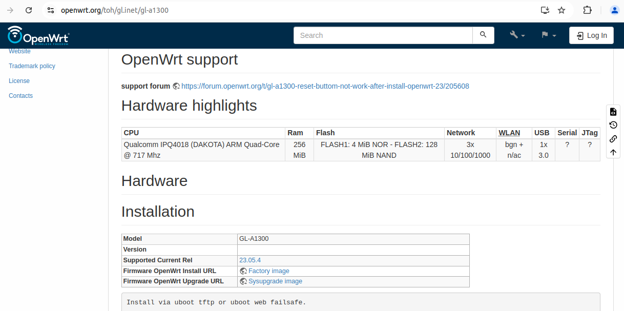 openwrt-gl-a1300-uboot-firmware