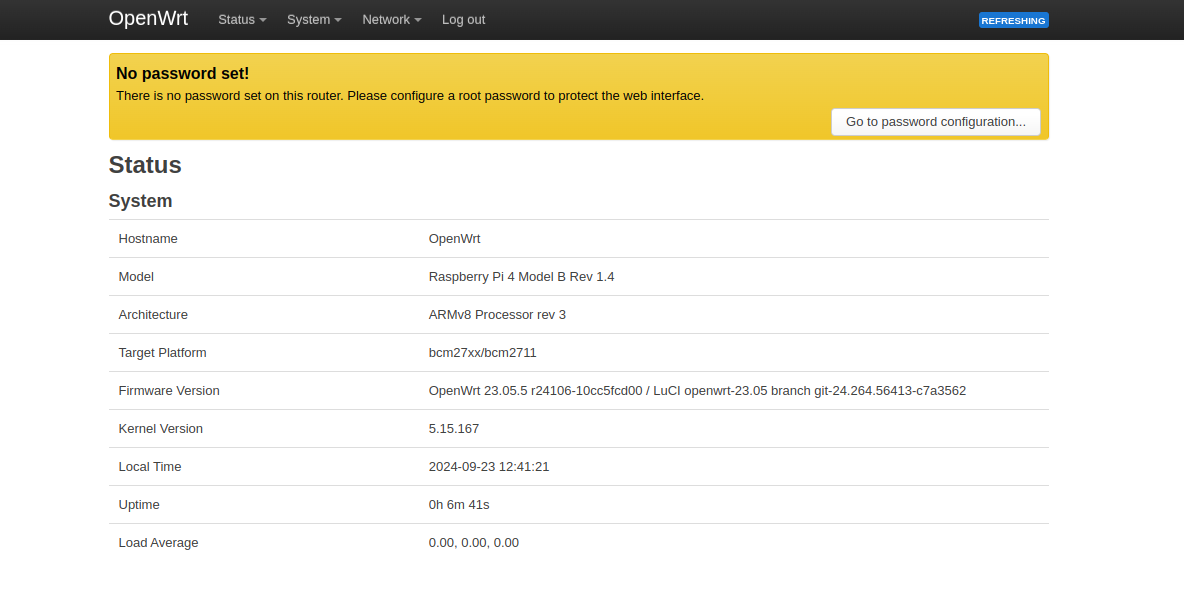 openwrt-rpi4-luci-first-login