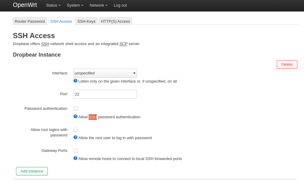 openwrt-ssh-disable-password-access